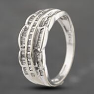 Pre-Owned 9ct White Gold 0.33ct Diamond Three Row Ring 41383617