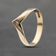 Pre-Owned 9ct Yellow Gold 0.01ct Diamond Half Wishbone Ring 41383651