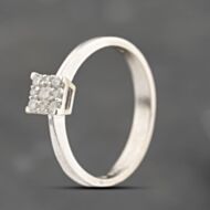 Pre-Owned 9ct White Gold 0.15ct Brilliant Cut Diamond Cluster Ring 41383666