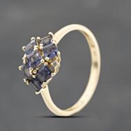 Pre-Owned 9ct Yellow Gold Tanzanite & 0.02ct Diamond Dress Ring 41383671