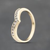 Pre-Owned 9ct Yellow Gold 0.18ct Brilliant Cut Diamond Half Wishbone Ring 41383673