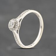 Pre-Owned 9ct White Gold 0.25ct Brilliant Cut Diamond Halo Ring 41383674