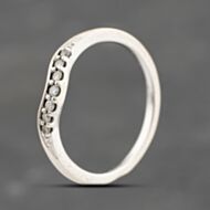 Pre-Owned 9ct White Gold 0.10ct Brilliant Cut Diamond Half Wishbone Ring 41383675