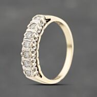 Pre-Owned 9ct Yellow Gold 0.25ct Brilliant Cut Diamond Half Eternity Ring 41383679