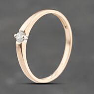 Pre-Owned 9ct Rose Gold 0.08ct Brilliant Cut Diamond Solitaire Ring 41383716