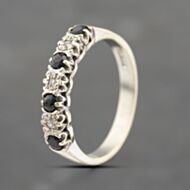 Pre-Owned 9ct Yellow Gold Sapphire Half Eternity Ring 41383733