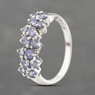 Pre-Owned 9ct White Gold Tanzanite & Diamond Dress Ring 41383734
