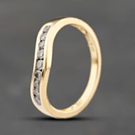 Pre-Owned 9ct Yellow Gold 0.25ct Brilliant Cut Diamond Half Wishbone Ring 41383769