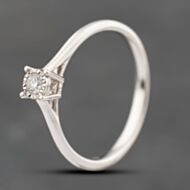Pre-Owned 18ct White Gold 0.07ct Brilliant Cut Diamond Solitaire Ring 41383770