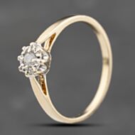 Pre-Owned 9ct Yellow Gold 0.06ct Brilliant Cut Diamond Solitaire Ring 41383791