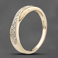 Pre-Owned 9ct Yellow Gold 0.05ct Brilliant Cut Diamond Half Eternity Ring 41383800