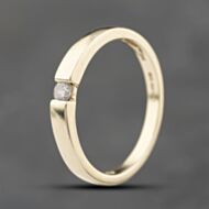 Pre-Owned 9ct Yellow Gold 0.09ct Brilliant Cut Diamond Solitaire Ring 41383802