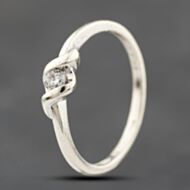 Pre-Owned 9ct White Gold 0.09ct Diamond Solitaire Ring 41383823