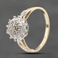 Pre-Owned 9ct Yellow Gold 0.05ct Diamond Cluster Ring 41383826