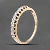 Pre-Owned 9ct Yellow Gold 0.25ct Brilliant Cut Diamond Half Eternity Ring 41383839