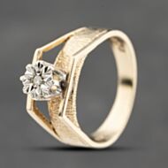Pre-Owned 9ct Yellow Gold 0.01ct Diamond High Open Shoulders Solitaire Ring 41383848