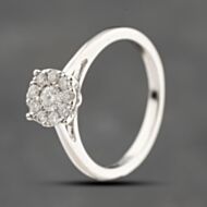 Pre-Owned 9ct White Gold Brilliant Cut Diamond Cluster Ring 41383850