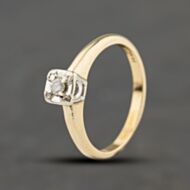 Pre-Owned 9ct Yellow Gold 0.07ct Brilliant Cut Diamond Solitaire Ring 41383857