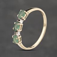 Pre-Owned 9ct Yellow Gold Emerald & Diamond Dress Ring 41383861