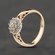 Pre-Owned 9ct Yellow Gold 0.18ct Brilliant Cut Diamond Round Cluster Ring 41383865