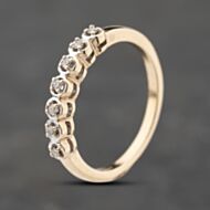 Pre-Owned 9ct Yellow Gold 0.10ct Brilliant Cut Diamond Half Eternity Ring 41383869
