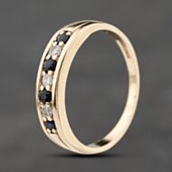 Pre-Owned 9ct Yellow Gold Sapphire & 0.07ct Diamond Half Eternity Ring 41383871