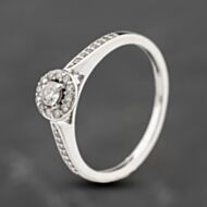Pre-Owned 9ct White Gold 0.25ct Brilliant Cut Diamond Halo Ring 41383885