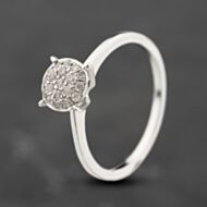 Pre-Owned 9ct White Gold Brilliant Cut Diamond Cluster Ring 41383887