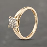 Pre-Owned Yellow Gold 0.15ct Diamond Square Cluster Ring 41383903