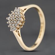 Pre-Owned 9ct Yellow Gold 0.25ct Brilliant Cut Diamond Boat Shaped Cluster Ring 41383927