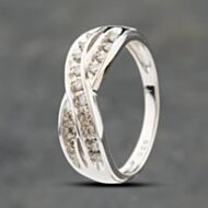 Pre-Owned 9ct White Gold 0.25ct Diamond Crossover Ring 41383941