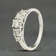 Pre-Owned 9ct White Gold Moissanite Five Stone Ring 41383944