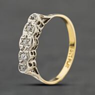 Pre-Owned Yellow Gold Diamond Star Set Five Stone Ring 41383956