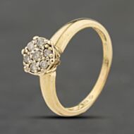 Pre-Owned 9ct Yellow Gold Diamond Cluster Ring 41383957