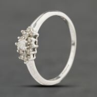Pre-Owned 9ct White Gold 0.15ct Diamond Cluster Ring 41383959