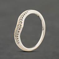 Pre-Owned 18ct White Gold 0.10ct Brilliant Cut Diamond Half Wishbone Ring 41383982