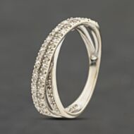 Pre-Owned 9ct White Gold 0.17ct Diamond Twist Ring 41383986