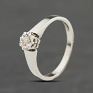 Pre-Owned 9ct White Gold Brilliant Cut Diamond Solitaire Ring 41383991