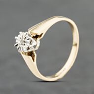 Pre-Owned 9ct Yellow Gold Diamond Solitaire Ring 41384083