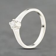 Pre-Owned 9ct White Gold 0.15ct Brilliant Cut Diamond Solitaire Ring 41384086