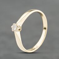Pre-Owned 9ct Yellow Gold 0.03ct Brilliant Cut Diamond Solitaire Ring 41384088