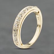 Pre-Owned 9ct Yellow Gold 0.10ct Diamond I Love You Half Eternity Ring 41384101