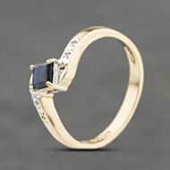Pre-Owned 9ct Yellow Gold Spinel & 0.03ct Diamond Twist Dress Ring 41384119