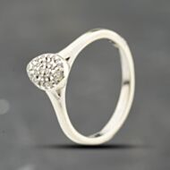 Pre-Owned 9ct White Gold 0.16ct Diamond Teardrop Cluster Ring 41384178