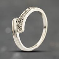 Pre-Owned 9ct White Gold 0.11ct Diamond Pave Set Crossover Ring 41384182