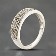 Pre-Owned 9ct White Gold 0.20ct Diamond Pave Style Band Ring 41384188