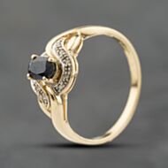 Pre-Owned 9ct Yellow Gold Sapphire & Diamond Dress Ring 41384205