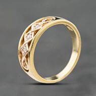 Pre-Owned 9ct Two Colour Gold Brilliant Cut Diamond Clogau Band Ring 41384217