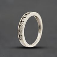 Pre-Owned 9ct White Gold 0.05ct Diamond Half Eternity Ring 41384248