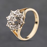Pre-Owned 9ct Yellow Gold Diamond Large Star Cluster Ring 41384251